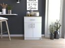 Mayorca Multistorage Pantry Cabinet; One Drawer; Two Interior Shelves -White / Light Oak