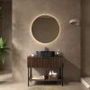 ZENO 36" Bathroom Vanity with Sink, Freestanding Striped Design Bathroom Storage Cabinet with Drawer and Metal Supporting Structure, Open Shelf
