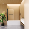 31 in. W * 55 in. H Frameless Shower Doors for Bathtub, 1/4" (6mm) Thick SGCC Tempered Glass Door, Pivot Shower Door Panel for Bathroom, Matte Black
