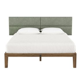 Jaxx Panelist Modern Padded Headboard – Set of 4 Wall Mounted Panels (Each 11.25" x 38") - King, Cypress Green Microvelvet