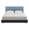 Jaxx Panelist Modern Padded Headboard – Set of 4 Wall Mounted Panels (Each 11.25" x 30") - Queen, Petrol Blue Microvelvet