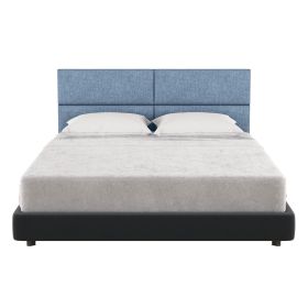 Jaxx Panelist Modern Padded Headboard – Set of 4 Wall Mounted Panels (Each 11.25" x 30") - Queen, Petrol Blue Microvelvet