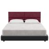 Jaxx Panelist Modern Padded Headboard – Set of 4 Wall Mounted Panels (Each 11.25" x 30") - Queen, Vino Red Microvelvet