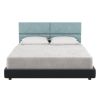 Jaxx Panelist Modern Padded Headboard – Set of 4 Wall Mounted Panels (Each 11.25" x 30") - Queen, Surf Turquoise Microvelvet