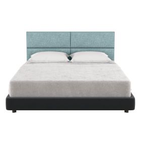 Jaxx Panelist Modern Padded Headboard – Set of 4 Wall Mounted Panels (Each 11.25" x 30") - Queen, Surf Turquoise Microvelvet