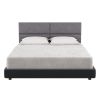 Jaxx Panelist Modern Padded Headboard – Set of 4 Wall Mounted Panels (Each 11.25" x 30") - Queen, Charcoal Microvelvet