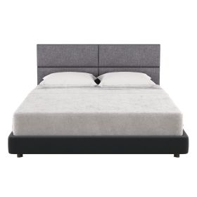 Jaxx Panelist Modern Padded Headboard – Set of 4 Wall Mounted Panels (Each 11.25" x 30") - Queen, Charcoal Microvelvet