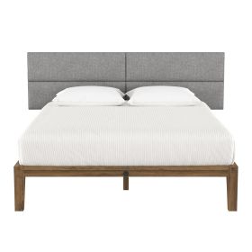 Jaxx Panelist Modern Padded Headboard – Set of 4 Wall Mounted Panels (Each 11.25" x 38")- King, Mouse Grey Microvelvet