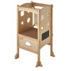 VEVOR Tower Step Stool, Foldable Toddler Kitchen Stool Helper, 3-Level Adjustable Height Toddler Step Stools with Safety Net