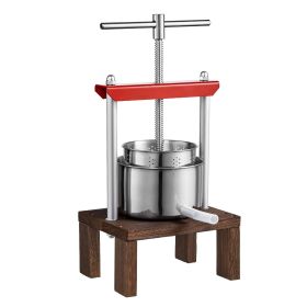 VEVOR Fruit Wine Press, 0.53 Gallon/2L, 2 Stainless Steel Barrels, Manual Juice Maker