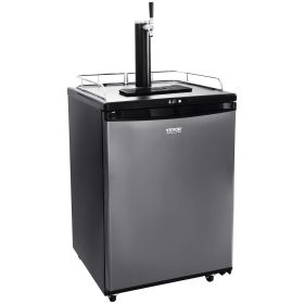 VEVOR Beer Kegerator, Single Tap Draft Beer Dispenser, Full Size Keg Refrigerator With Shelves, CO2 Cylinder, Drip Tray & Rail