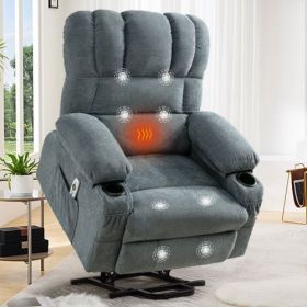 Power Lift Recliner Chair Recliners for Elderly with Heat and Massage Recliner Chair for Living Room with Infinite Position and Side Pocket