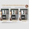 FCH Particleboard Triamine Veneer 6 Pumps 2 Shelves Mirror Cabinet 3 Tone Light Bulbs Dressing Table Set White