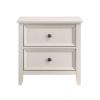 Classic White Finish Bedroom Nightstand of 2 Drawers Storage 1pc Modern Furniture Farmhouse Style Bedside Table