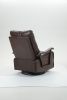 Swivel Rocker Recliner Power Glider Chair with Solid Wood Armrests - Extra Wide Reclining Sofa Chair Upholstered Faux Leather Living Room Single Sofa