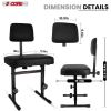 5 CORE Piano Bench Height Adjustable Keyboard Stool Stool Heavy Duty Thick Padded Cushioned Seat with Backrest - PNB B-REST BLK