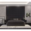 Jaxx Panelist Modern Padded Headboard – Set of 4 Wall Mounted Panels (Each 11.25" x 38") - King, Charcoal Microvelvet