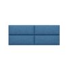 Jaxx Panelist Modern Padded Headboard – Set of 4 Wall Mounted Panels (Each 11.25" x 30") - Queen, Petrol Blue Microvelvet
