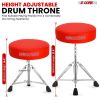 5 CORE Drum Throne Padded Guitar Stool Height Adjustable Music Chair Seat Universal for Adults & Kids with Anti Slip Rubber Feet - DS CH RED