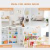 HOMCOM 6-Cubby Kids Bookcase with Reading Nook and Cushion, Multi-Purpose Storage Organizer for Bedroom, Living Room, Pure White