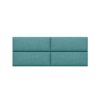Jaxx Panelist Modern Padded Headboard – Set of 4 Wall Mounted Panels (Each 11.25" x 30") - Queen, Surf Turquoise Microvelvet
