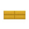 Jaxx Panelist Modern Padded Headboard – Set of 4 Wall Mounted Panels (Each 11.25" x 30") - Queen, Amber Gold Microvelvet
