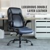VEVOR Executive Office Chair with Cutting-edge Adjustable Lumbar Support, High Back PU Leather Office Chair Ergonomic for Back Pain
