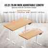 VEVOR Standing Desk Frame Dual Motor, Adjustable 27.6"-46.1" Height & 43.3"-70.1" Length Electric Stand Up Computer Desk Legs