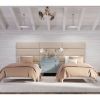 Jaxx Panelist Modern Padded Headboard – Set of 4 Wall Mounted Panels (Each 11.25" x 30") - Queen, Dune Beige Microvelvet