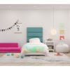 Jaxx Panelist Modern Padded Headboard – Set of 4 Wall Mounted Panels (Each 11.25" x 30") - Queen, Surf Turquoise Microvelvet