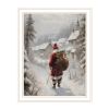 Trendy Decor 4U 2-Piece Vignette On The Eve of Christmas White Framed Wall Art for Living Room, Holiday Wall Art Print for Home Decor