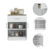 Mayorca Multistorage Pantry Cabinet; One Drawer; Two Interior Shelves -White / Light Oak