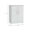 Mayorca Multistorage Pantry Cabinet; One Drawer; Two Interior Shelves -White / Light Oak