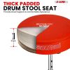 5 CORE Drum Throne Padded Guitar Stool Height Adjustable Music Chair Seat Universal for Adults & Kids with Anti Slip Rubber Feet - DS CH RED