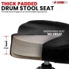5 CORE Drum Throne with Backrest Thick Padded Adjustable Guitar Stool Motorcycle Style Saddle Music Chair Seat for Adult Drummers - DS CH BLK REST-LVR