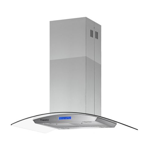 36 inch Stainless Steel Island Mount Range Hood 900CFM Tempered Glass w/LED Lights 36 inch Stainless Steel Island Mount Range Hood 900CFM Tempered Glass w/LED Lights