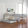 Twin over Twin Bunk Bed with Trundle and Storage