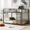 Full over Full Metal Bunk Bed;  Low Bunk Bed with Ladder