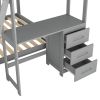 Twin over Full Bunk Bed with Built-in Desk and Three Drawers
