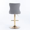 Furniture,Golden Swivel Velvet Barstools Adjusatble Seat Height from 25-33 Inch