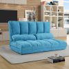 Double Chaise Lounge Sofa Floor Couch and Sofa with Two Pillows