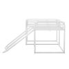 Full and Twin Size L-Shaped Bunk Bed with Slide and Short Ladder